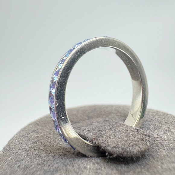 SETA Solid Sterling Silver 925 Blue Cubic Zirconia Statement Ring Size 6 - Picture 5 of 13